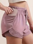 [Quick-Dry] High-Waisted Women's Athletic Shorts | Lightweight, Quick-Dry Material | Breathable Polyester Blend | Elastic Waistband & Drawstring | Running & Yoga | Spring/Summer Workouts